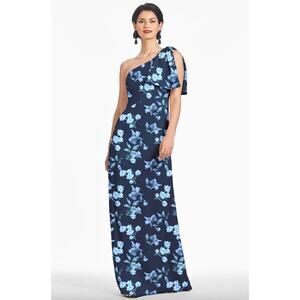 NWT Sachin & Babi Chelsea Gown Poseidon Venetian Petal Navy Dress Women Size 8